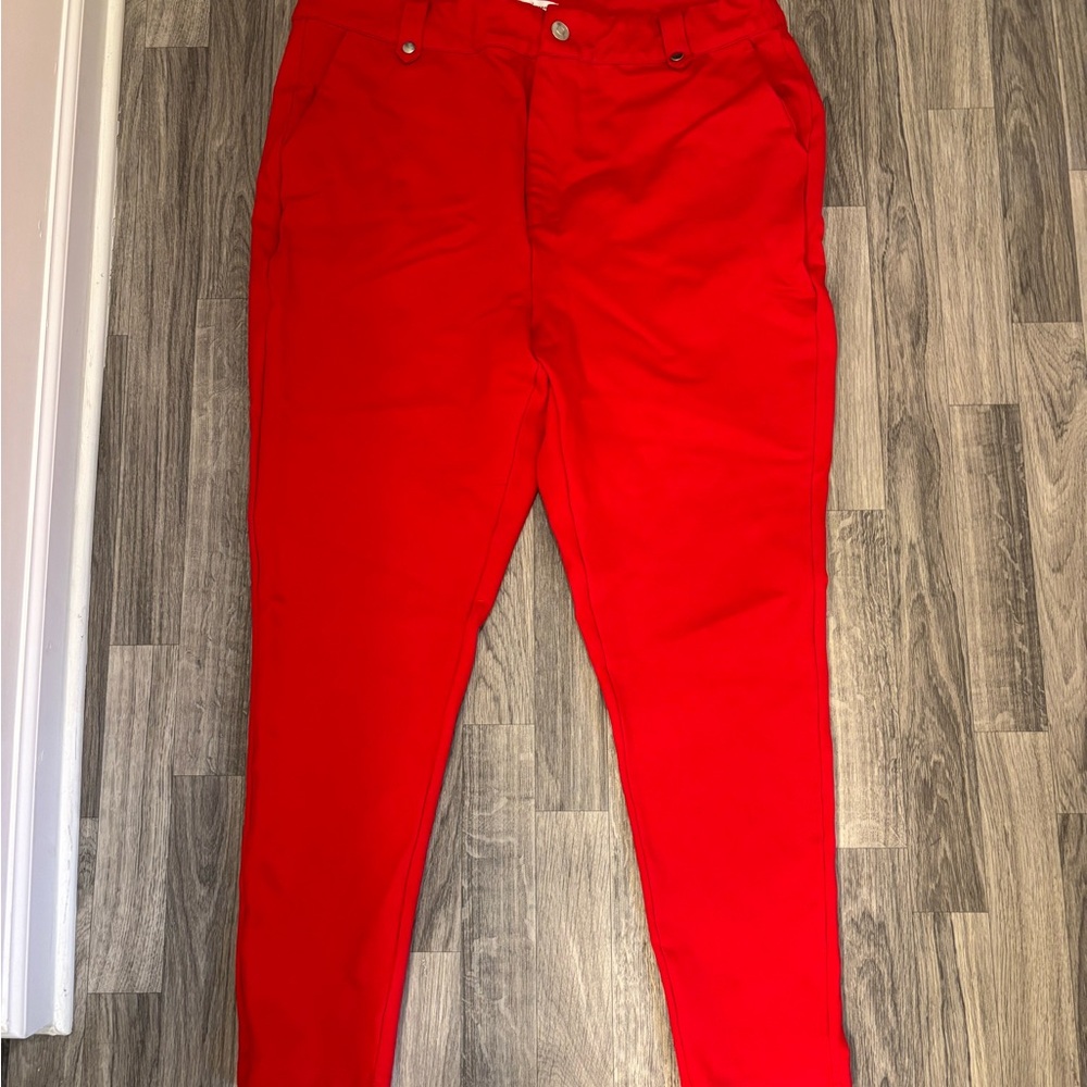 Unique Vintage red high waisted stretch pants